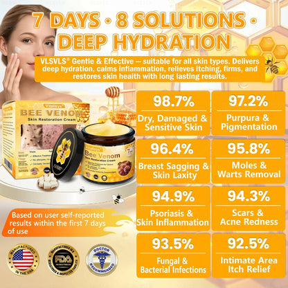 🔥 DERNIER JOUR – 80 % DE RÉDUCTION 🔥Crème Réparatrice pour la Peau au Venin d’Abeille