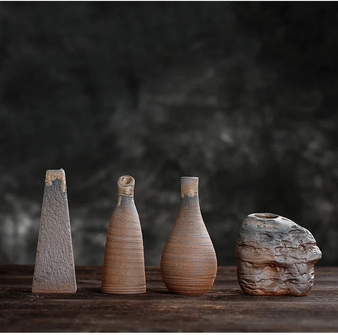 Handmade Classic Brown Table Vase Set