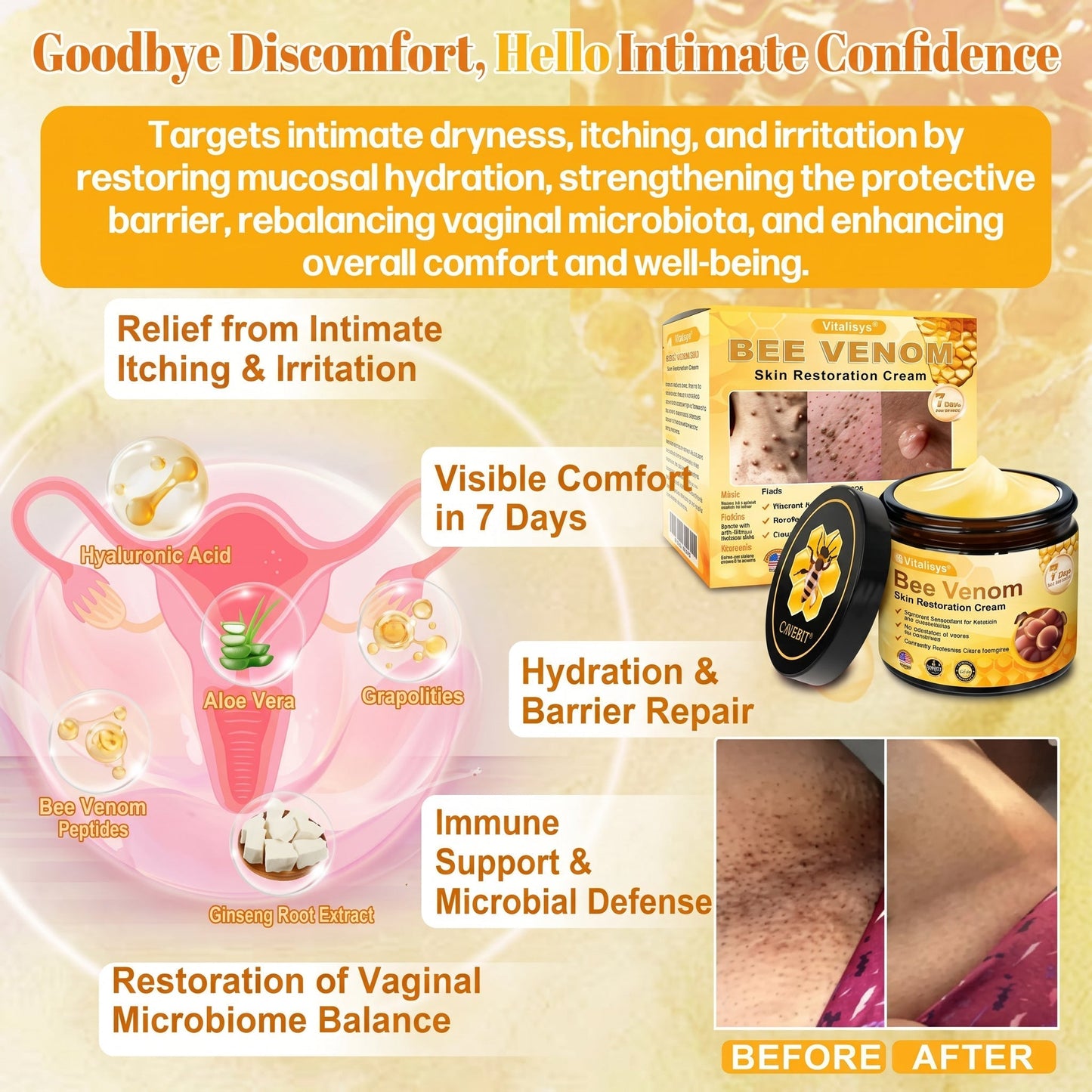 🔥 DERNIER JOUR – 80 % DE RÉDUCTION 🔥Crème Réparatrice pour la Peau au Venin d’Abeille