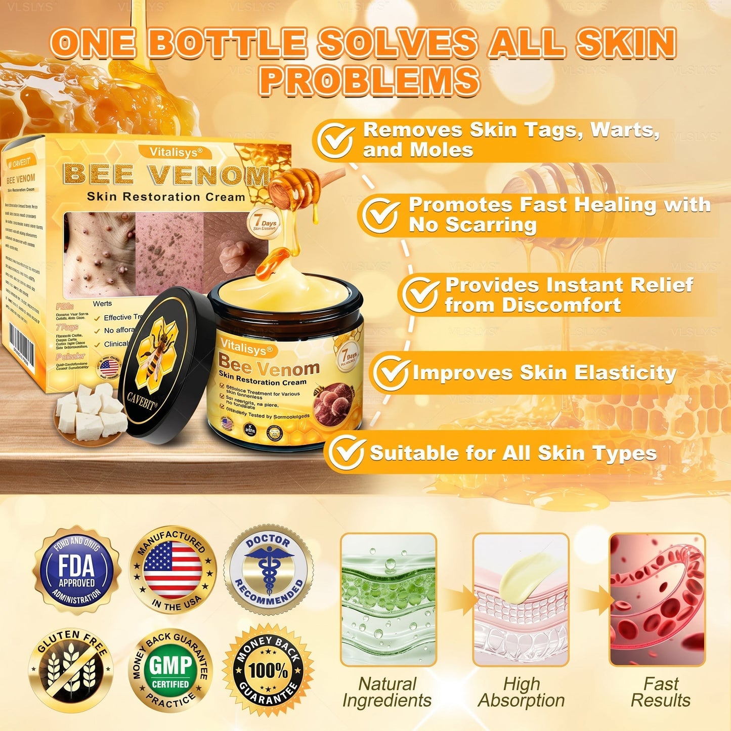 🔥 DERNIER JOUR – 80 % DE RÉDUCTION 🔥Crème Réparatrice pour la Peau au Venin d’Abeille