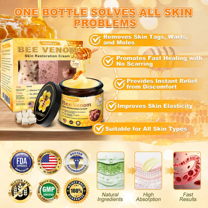 🔥 DERNIER JOUR – 80 % DE RÉDUCTION 🔥Crème Réparatrice pour la Peau au Venin d’Abeille