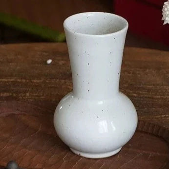 Handmade Ceramic Vase Emerald Green and white