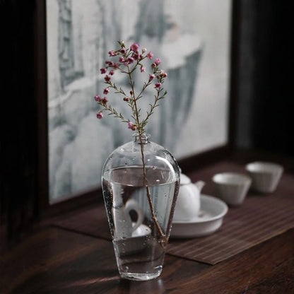 Large Handmade Clear Glass Vase
